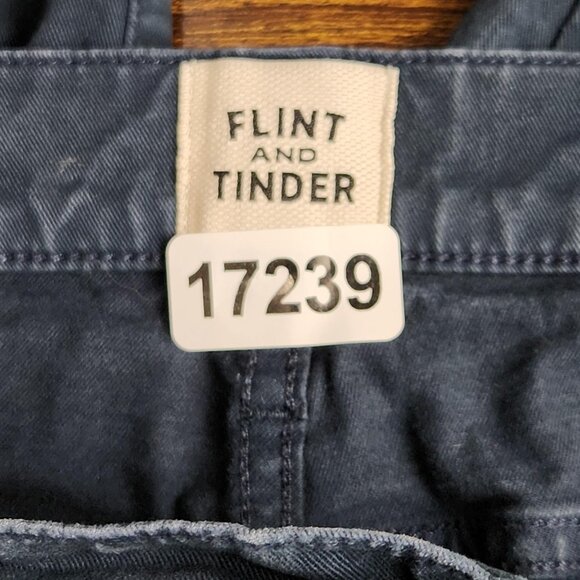 Flint and Tinder Pants Mens 34x32 Faded Blue Tapered Fit Stretch Chino 5 Pocket - Picture 9 of 13